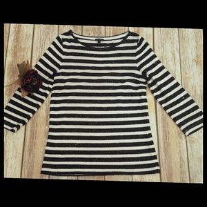 2/$30 TALBOTS Striped Knit Sweater Top Small S